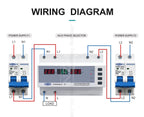 TOMZN Dual Power Automatic Transfer Switch Relay Over Under Voltage Current Protection with LED Display and Overload Cut Off