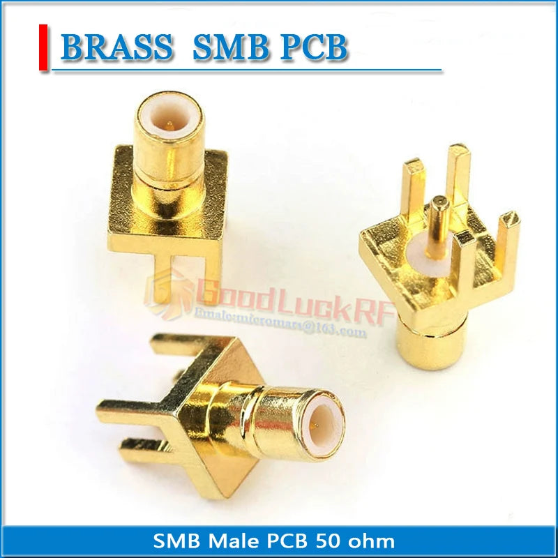 Kit Set SMB Male Female Right Angle 90 Degree Washer Nut Square Solder Edge PCB clip PC Board Mount Plug Brass GOLD Plated 50Ohm