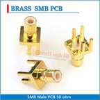 Kit Set SMB Male Female Right Angle 90 Degree Washer Nut Square Solder Edge PCB clip PC Board Mount Plug Brass GOLD Plated 50Ohm
