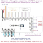 Arduino NANO V3.0 IO Board DC12V/24V RS485 8CH Relay 4-20mA 0-10V Analog Input Opto Isolated Simple PLC Timer Module