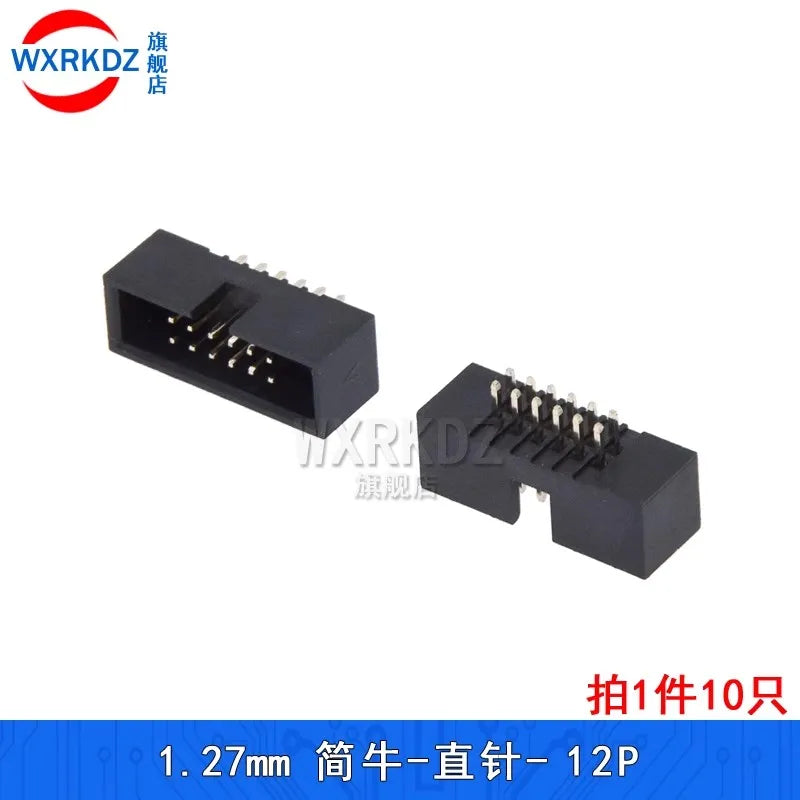 10pcs 1.27MM 6/8/10/20/24/26/34/40/44/50/60P 60PIN JATG IDC3 MALE SOCKET straight idc box headers PCB CONNECTOR DOUBLE ROW  IDC3