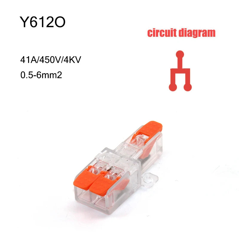 High Power 6mm² Fast Wire Electrical Connectors Universal Compact Splitter Push-in  Cable Wire Connector Fast Terminal Block