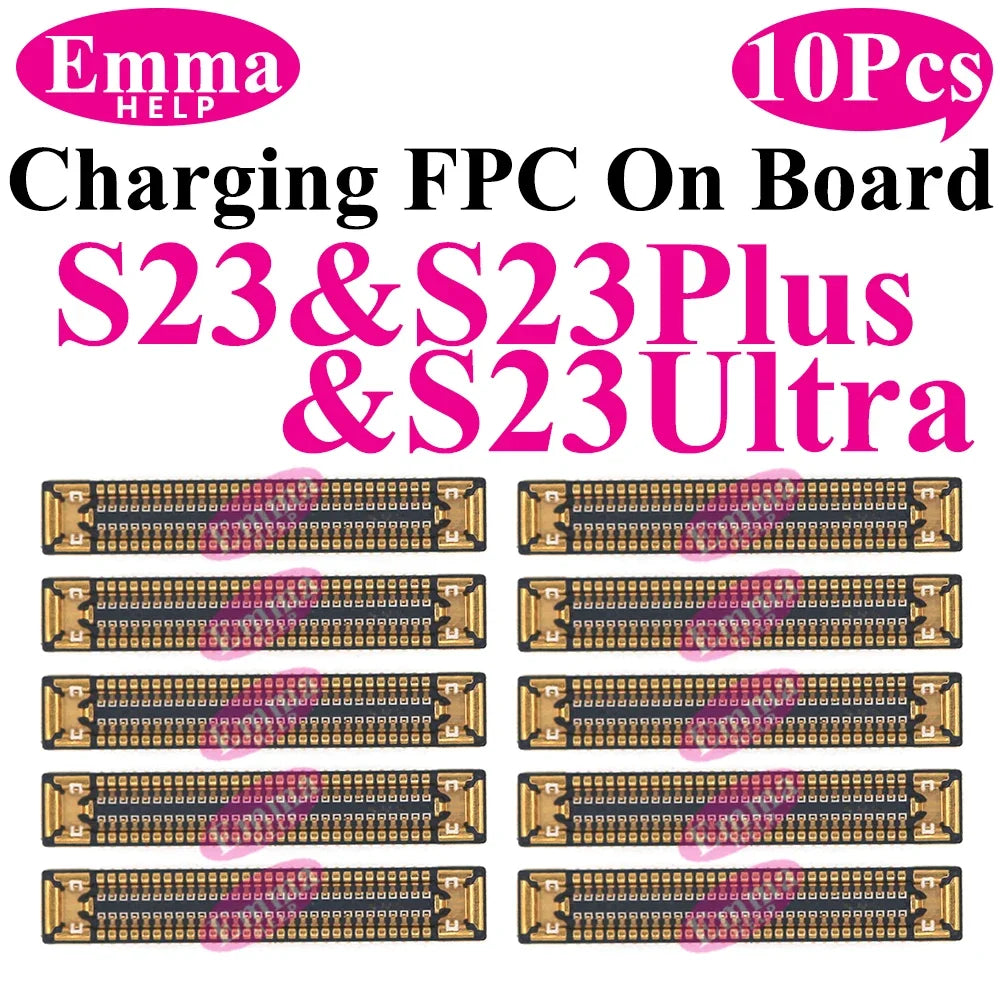 10Pcs USB Charging FPC Connector On Board For Samsung S23 S24 S22 Ultra S21 Plus Note 20 FE S21FE S10  Connector USB Dock Port