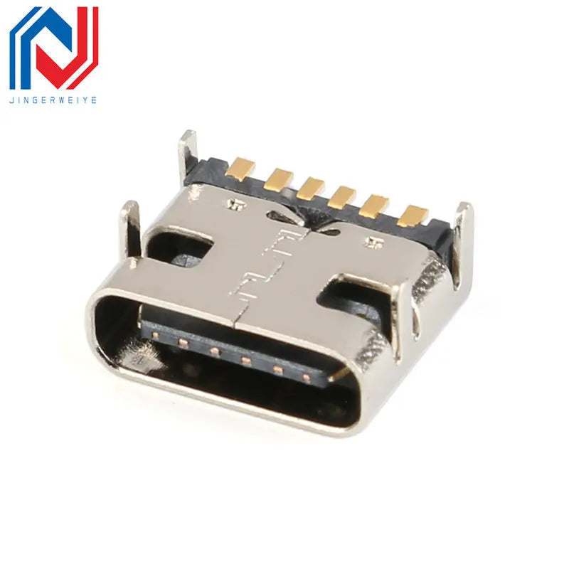20/10/5pcs 6 Pin SMT Socket Connector Micro USB Type C 3.1 Female Placement SMD DIP For PCB Design DIY High Current Charging