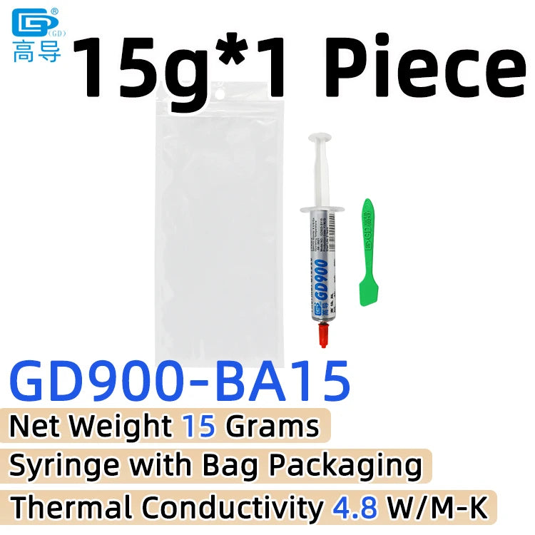 Net Weight 1/3/7/15/30 Grams Gray GD900 Thermal Conductive Grease Paste Plaster Heat Sink Commpound for CPU LED SSY BAS BR BX CB