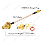 10PCS/LOT SMA to MMCX Cable RP-SMA / SMA Female Waterproof O-Ring  to MMCX Male Straight/180° RG178 Pigtail RF Coaxial Jumper