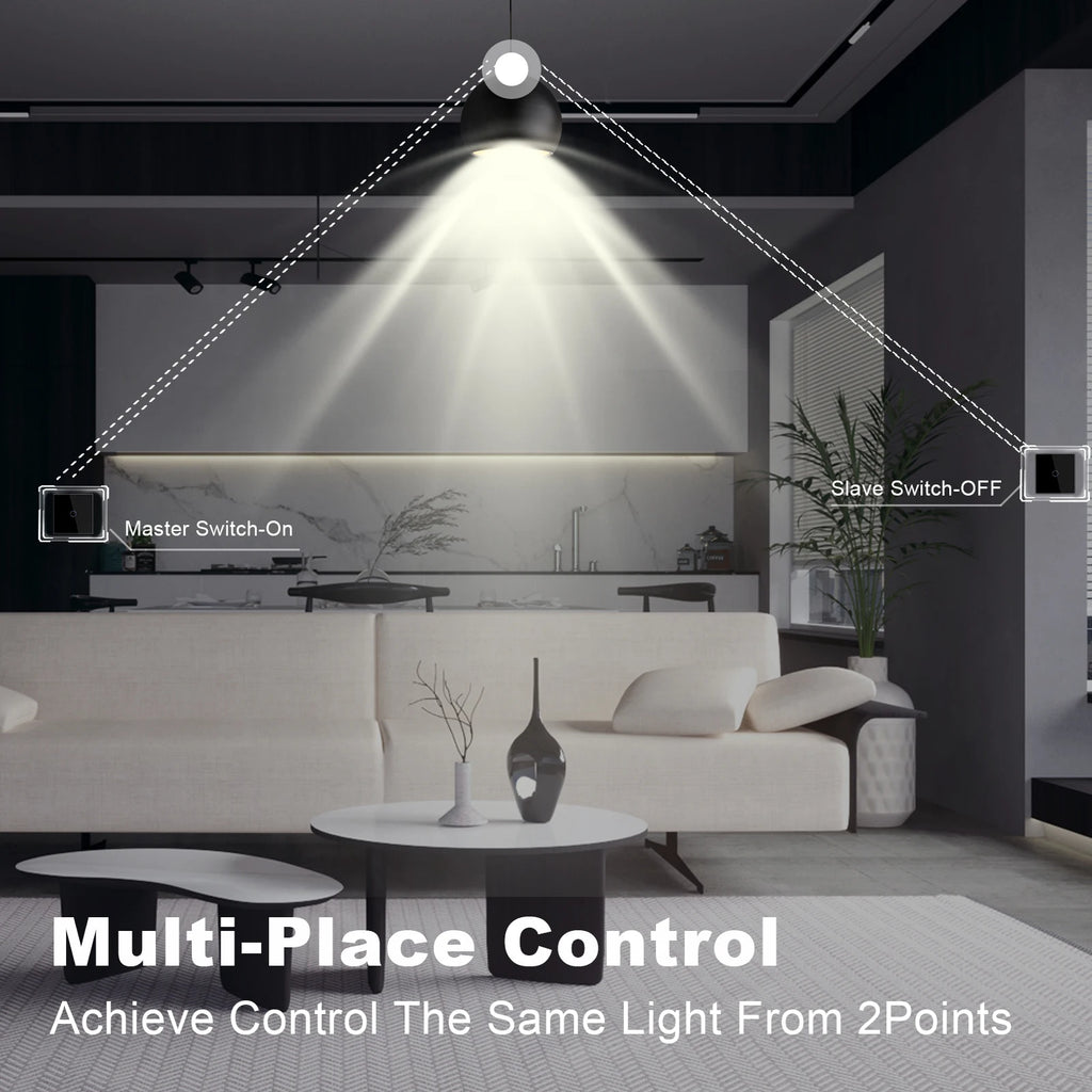 BSEED EU Standard 1/2/3Gang 2Way Wall Touch Switch Light Sensor Switches Wall Socket USB Type-C Crystal Glass Panel 240V Black