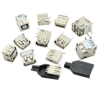 5PCS USB Interface Socket Type A Standard Port Female Male Solder Jacks Connector DIP Straight Vertical Bend Needle PCB Socket