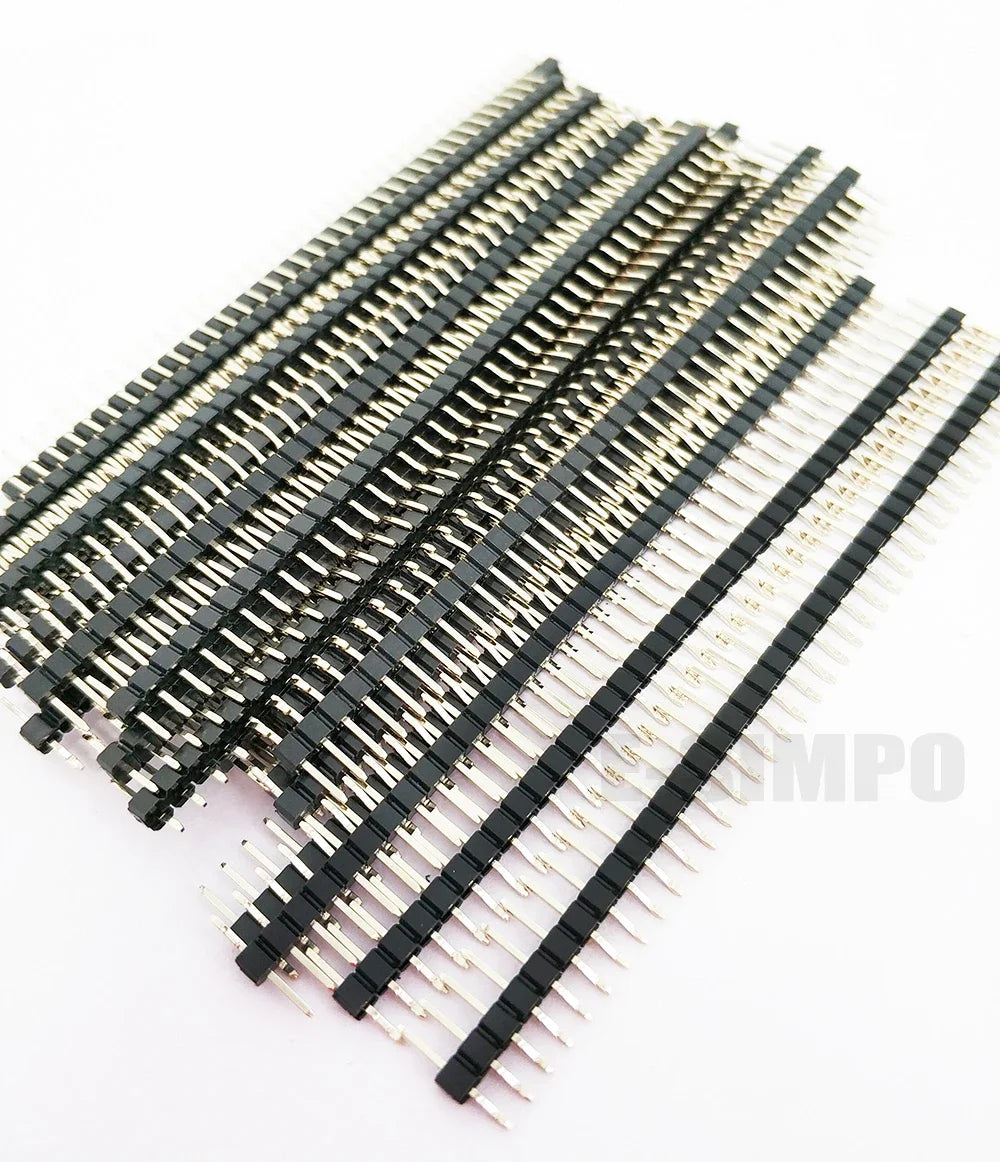 5pcs 2.0mm Right Angle SMD Single Row 1X40P Dual 2X40P Breakable Right Angle SMT Gold-plated RA Horizontal SMT Male Pin Header