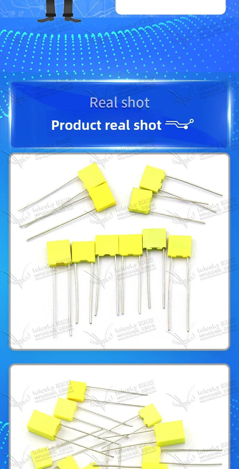 10PCS 100V Correction Capacitor Polypropylene Safety Plastic Film 100V 1nF ~ 470nF 100nf 220nf 10nf 47nf 22nf 1nf 0.47uf 0.1uf