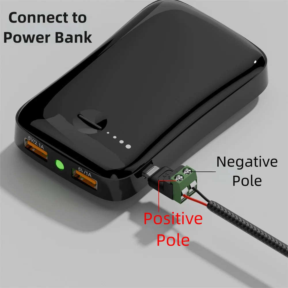 Solderless Plug USB C to 2Pin Terminal Adapter Screw Micro Type-C Male to 2 Pin Crimp Terminal Block 5V Charging Conversion