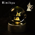 Pokemon Crystal Ball 3D Mewtwo Pikachu Gengar Pokeball 3D Night Light Lamp Glass Statue Pokemon Crystal Ball Birthday Gift