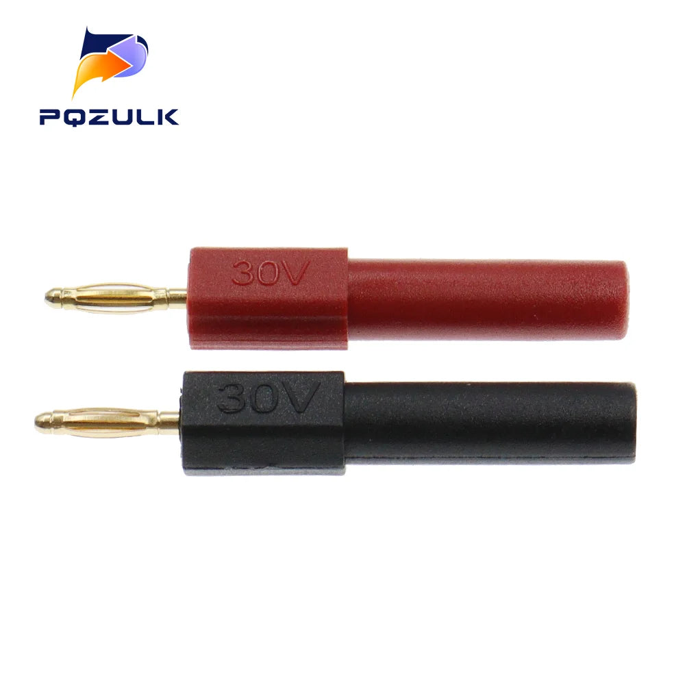 2PCS  Gold Plated 2MM Mini Male Banana Plug To 4MM Female Jack Connector Adapter 2MM To 4MM