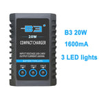 Professional 10W 20W B3 Compact Balance Charger 100 - 240V With 3 Led Light for 2S 3S 7.4V 11.1V Lithium LiPo Battery B3AC