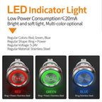 LANBOO 16mm High Current 16A High-Power Metal Push Button Switch 12V110V 24V 220V LED Light Latching