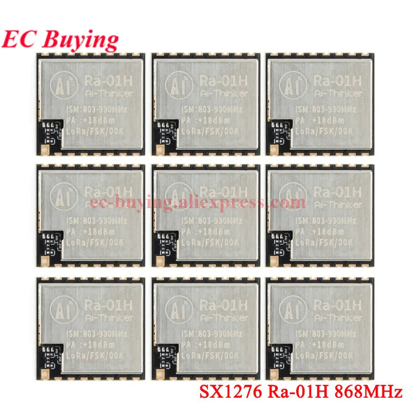 10Pcs/1pc SX1276 Ra-01H LoRa Wireless Spread Spectrum RF Module Communication 868MHz 3.3V Serial SPI Interface Ra-01 Adapter