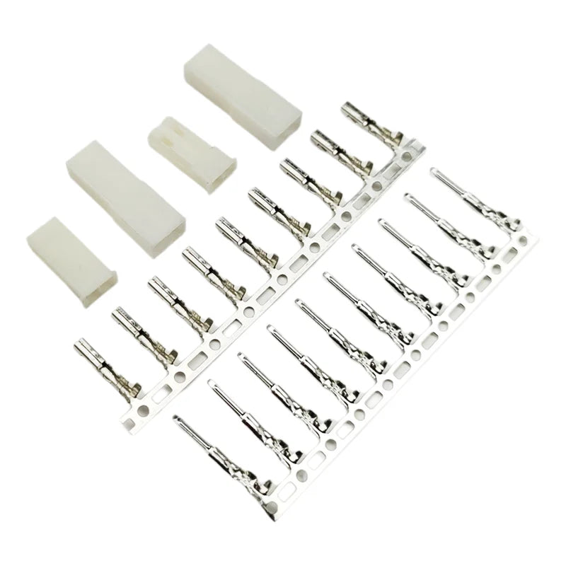 2.5mm Pitch JST SYP 2-Pin Wire-to-Wire Connector Kit, Male/Female White Housing & Crimp Terminals (20-100 Sets)
