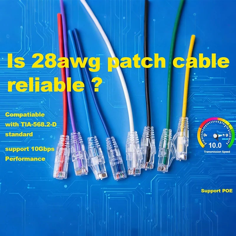 (5pcs/Pack) Patch Cord RJ45 Colour UTP Cat6A 28AWG Slim Ethernet Network Cat 6 Ethernet Cable 4 PVC Cat7 STP Internet Lan Cable