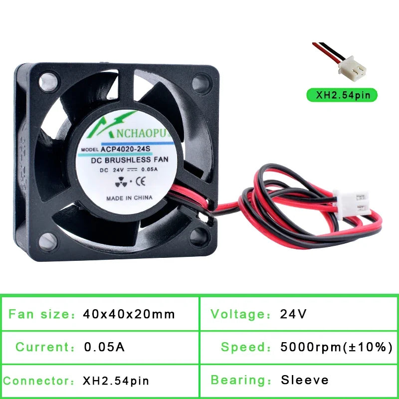 ACP4020 4cm 40mm Fan 40x40x20mm DC5V 12V 24V Cooling Fan for Inverter Router Inverter Power Supply