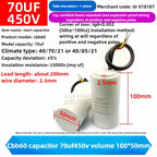 CBB60 Capacitor 450V AC Motor Run Capacitors 3/4/5/6/8/10/12/14/15/16/18/20/30/35/40/50/60/70UF for Washing Machine, Water Pump