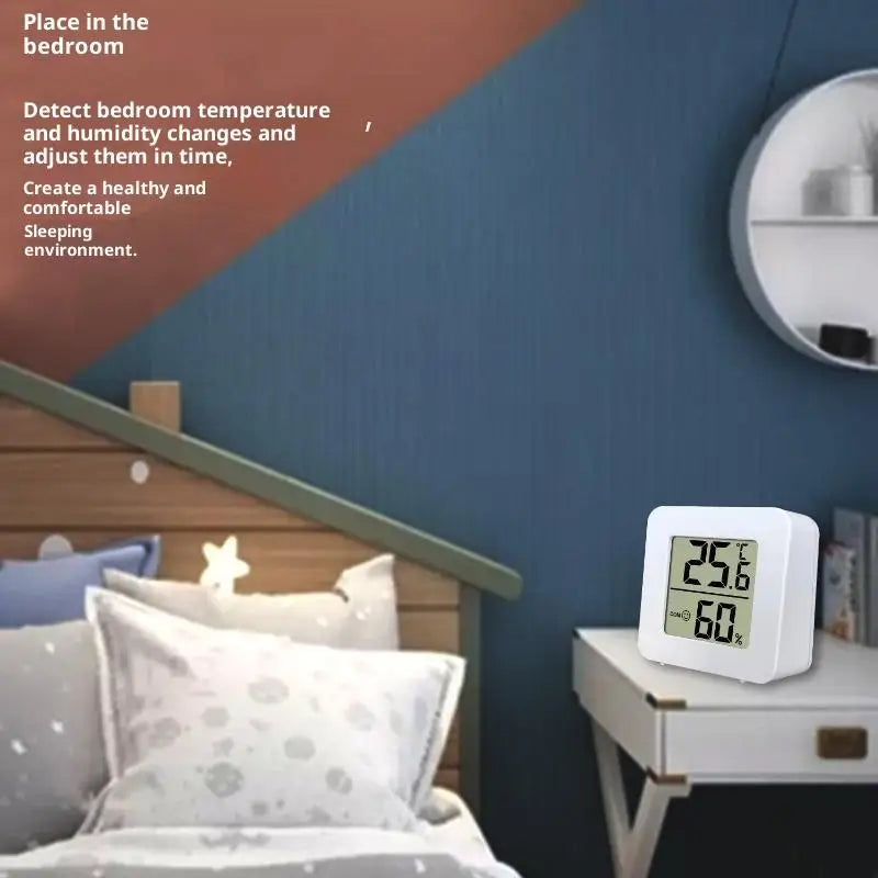 Temperature Gauge Mini LCD Digital Hygrometer: Indoor Room Humidity Meter Sensor Weather Home