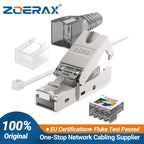 ZoeRax CAT8 /CAT7 /CAT6A Rj45 Connector Plug, Tool Free Shielded RJ45 Ends, Cat8 Field Termination Plug - 40Gbps