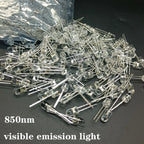 100pcs 5mm IR LED 850nm Clear Lens Infrared Diode 20mA Transparent 5 mm Through Hole Light Emitting Diode 850 Nm LED Lamp