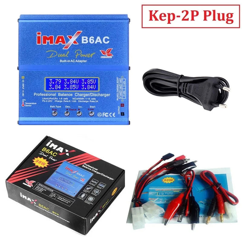 80W IMAX B6 AC 2.0 RC Battery Balance Charger B6AC 2.0 7A For LiHv Lipo NiMH Li-ion Ni-Cd Digital LCD Digital Screen Charger