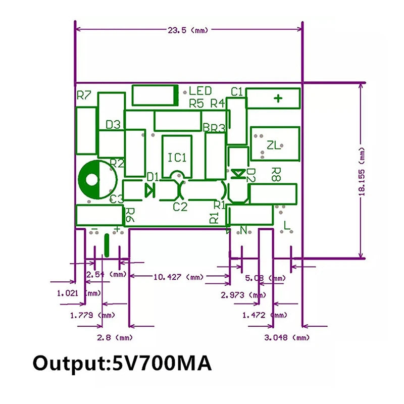 AC To DC 5V 700mA 12V 300mA 3.5W Isolated Switching Micro Power Buck Converter Buck Module