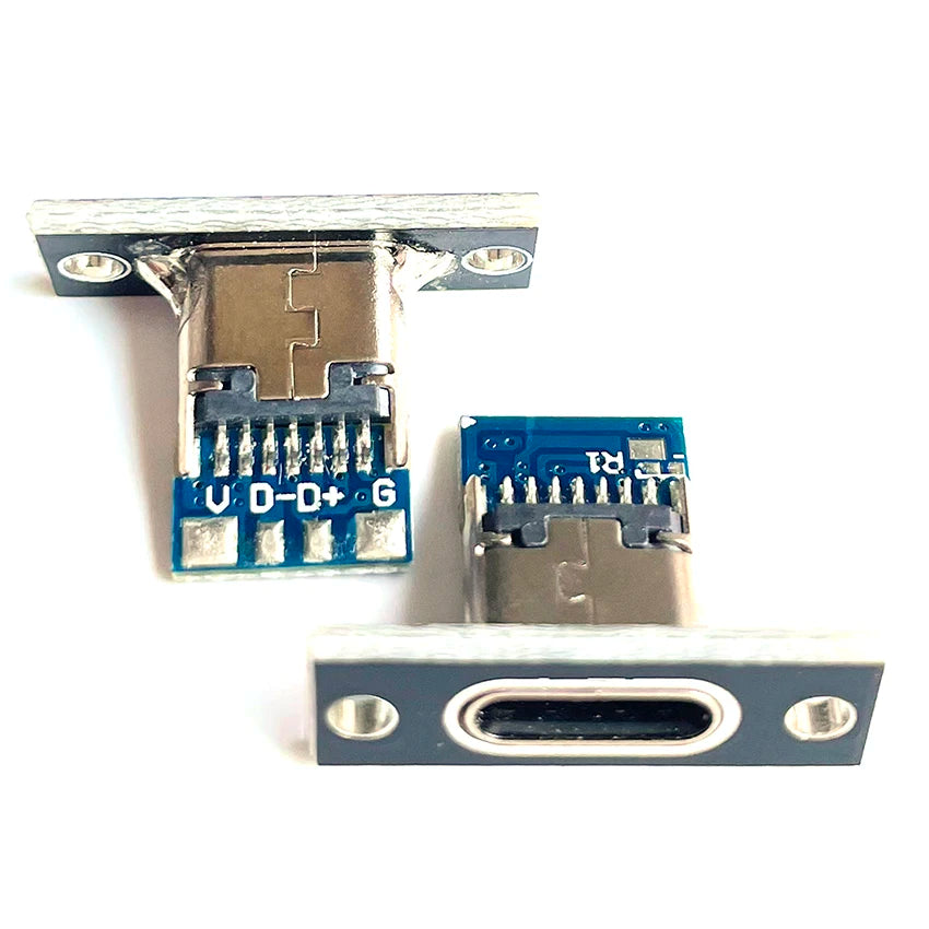 1-10pcs USB 3.1 Type C Socket With Screw Fixing Plate Type-C USB Jack 3.1 Type-C 2Pin 4Pin 5Pin 6Pin Female Connector Jack