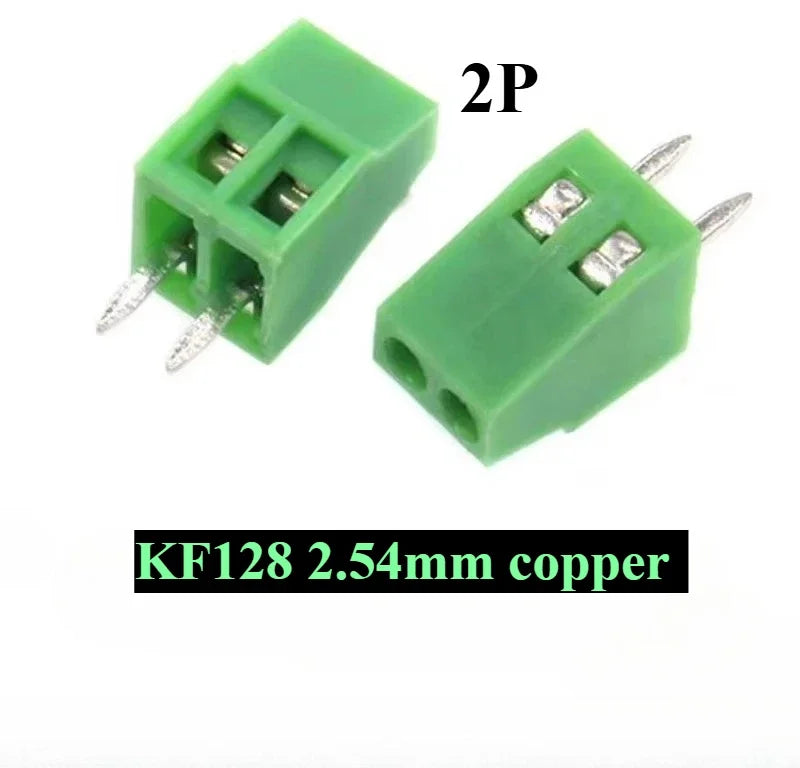 10pcs 2.54MM PCB Universal Screw Terminal Blocks Connector 2/3/4/5/6/7/8/9/10-12 Pin/Poles KF128 Straight Pin Copper