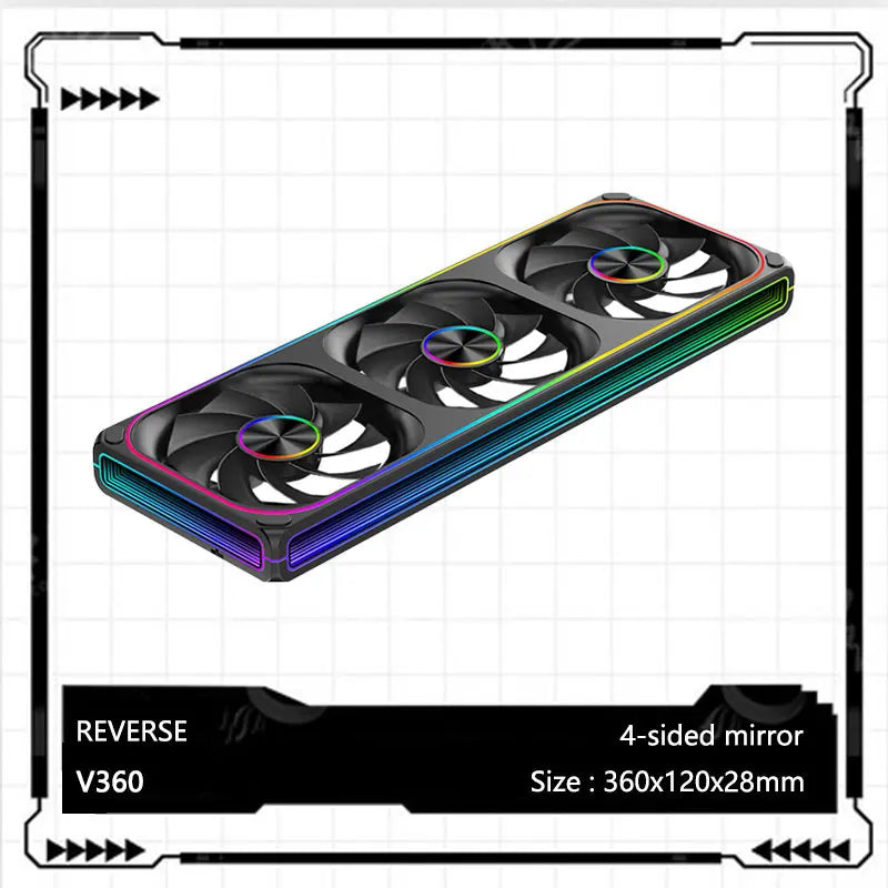V360/120 ARGB Computer Case Cooling Fan, Infinity Mirror Series/CD pattern/Hydraulic bearings Integrated cooling fan