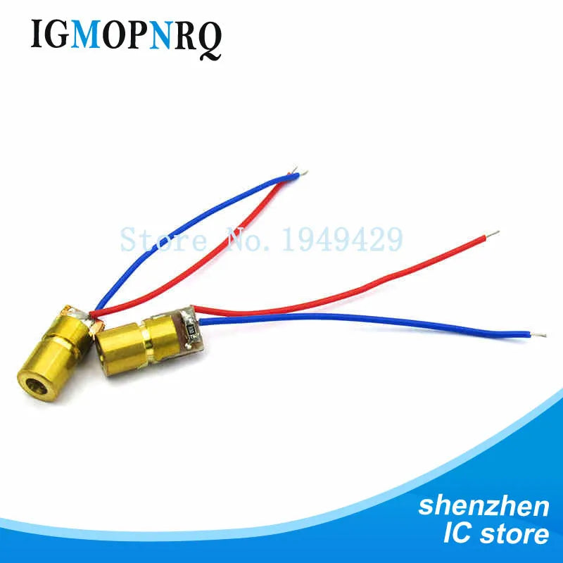 10pcs 650nm 6mm 3V 5V 5mW Adjustable Laser Dot Diode Module Red Copper Head