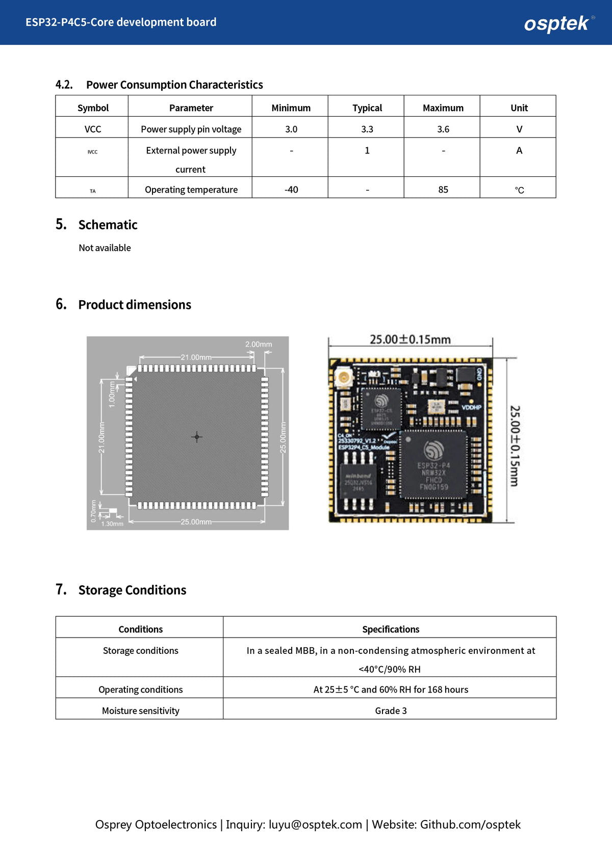 ESP32-P4C5 Microcontroller Module