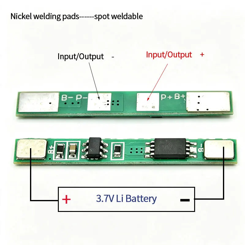 1S 3A 3,7V Li-Ion BMS PCM Protection Board for 18650 Polymer Cells Short-Circuit Protection for Rechargeable Lithium Battery