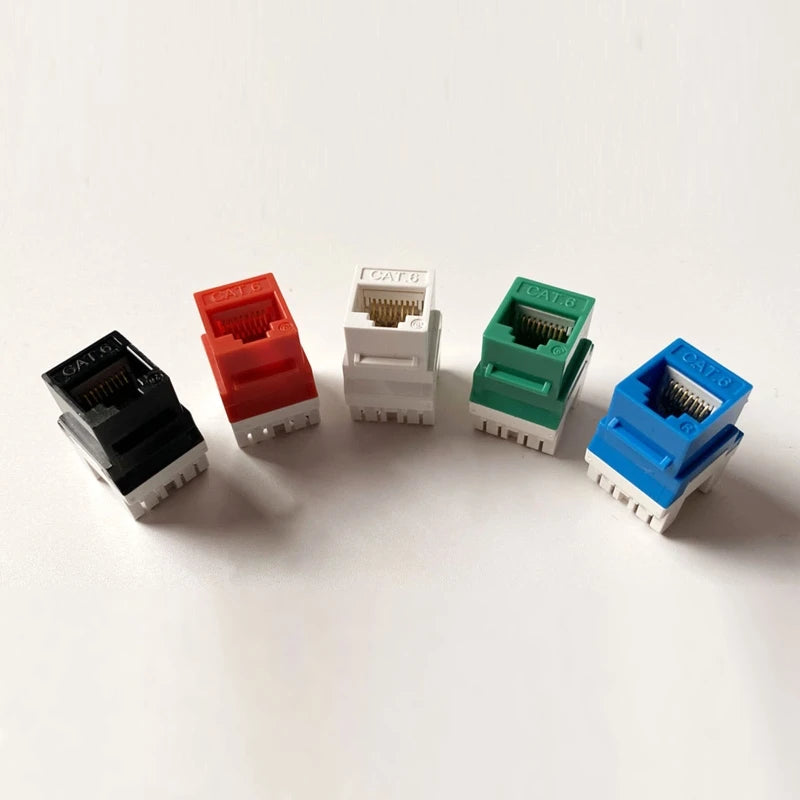 5 Pieces Cat6 RJ45 Keystone Jacks Slim Profile, Ethernet Wall Jack Punch Down, Cat5e Keystone Module Connector