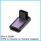 5A Type-C OTG Adapter 240W Fast Charging Data Converter USB4.0 40Gbps Support 8K 60Hz USB C 90/180 Degree Elbow Adapter