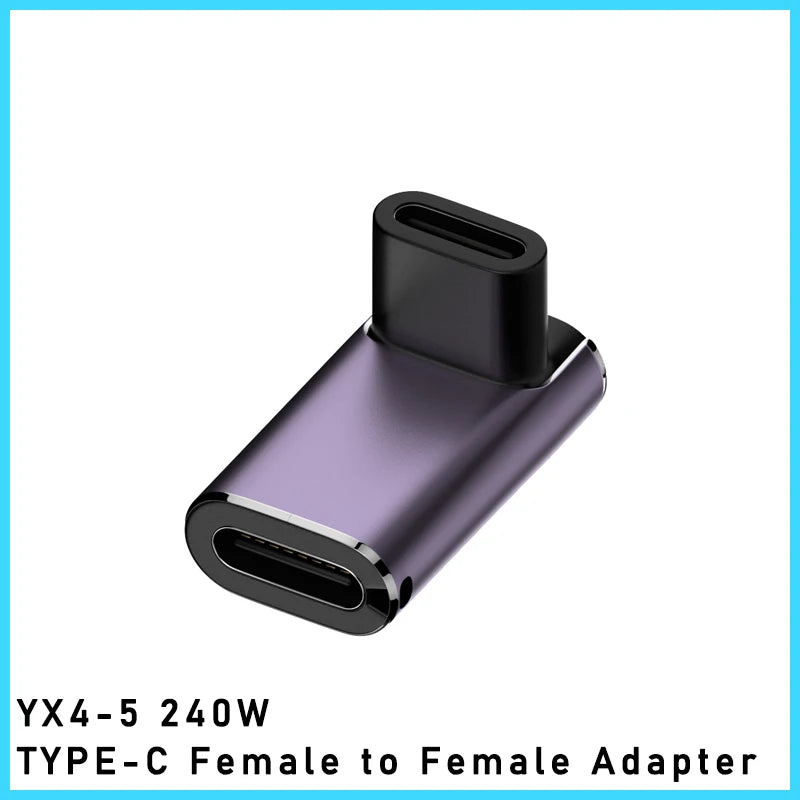 5A Type-C OTG Adapter 240W Fast Charging Data Converter USB4.0 40Gbps Support 8K 60Hz USB C 90/180 Degree Elbow Adapter