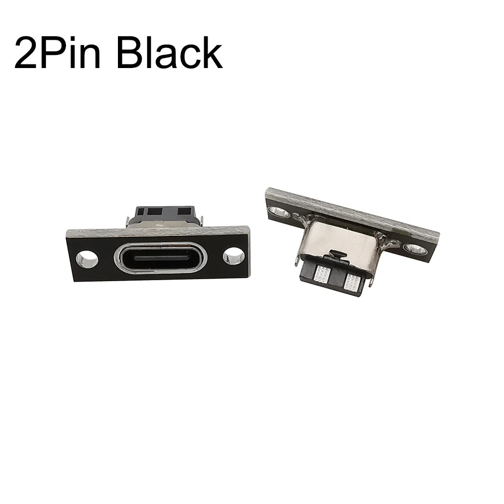 1/2/3/5/6/10Pcs Type-C USB Jack Socket With Fixing Plate 2Pin 4Pin 6Pin Type C Female Welding Connector Charging Port