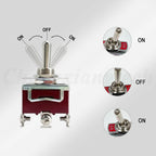 12V 3 Positions Toggle Rocker Switch ON OFF ON 2 Positions ON-ON 250VAC15A 125VAC 20A for Boat Yacht Pilot Automative Instrument