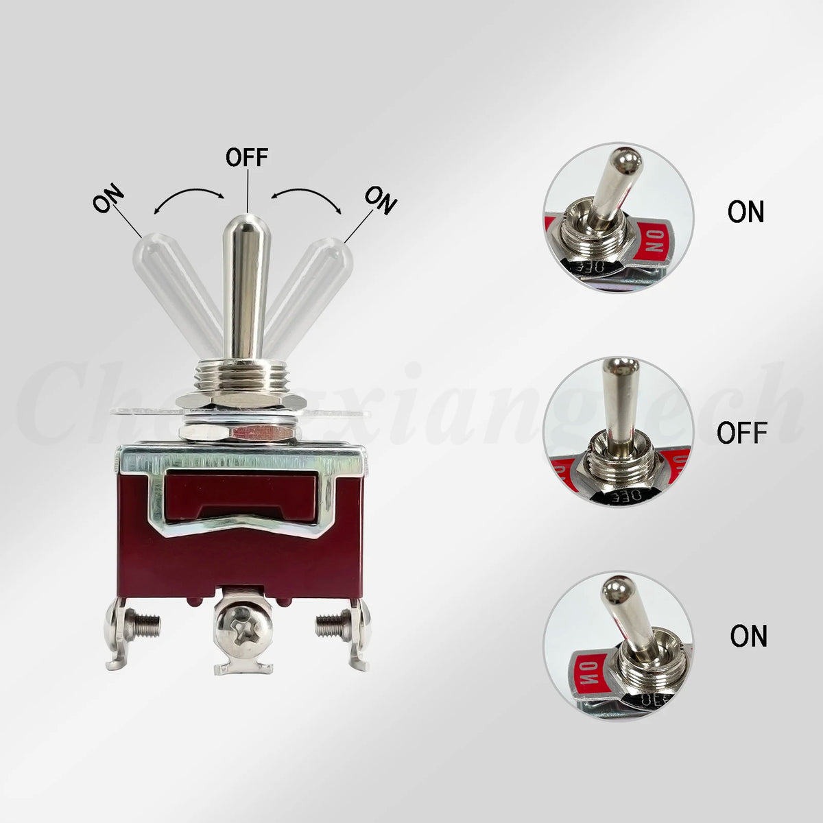 12V 3 Positions Toggle Rocker Switch ON OFF ON 2 Positions ON-ON 250VAC15A 125VAC 20A for Boat Yacht Pilot Automative Instrument
