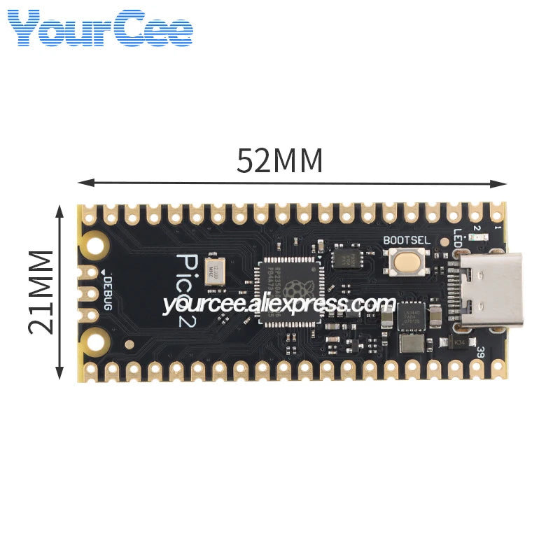 5pcs/1pc RP2350 Pico2 RP2350-Zero 150MHz Dual Core Dual Architecture Microcontroller Development Board for Raspberry Pi PICO