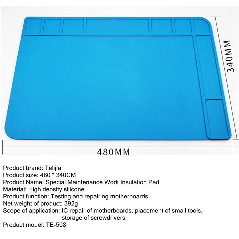 Silicone Soldering Mat ESD Thermal Heat Insulation Working Pad S-160 TE-509/502/508/610 LW-M3/M4 PC Phone Maintenance Cushion