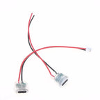 5/10Pcs Transparent 2Pin Waterproof USB-C Female Charging Socket With LED Light Type-C Power Input Connector