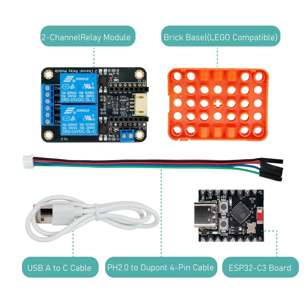 2 Channel DC 5V Relay Module Low Level Trigger with Optocoupler Isolation Smart Home Control Board Compatible with Arduino ESP32
