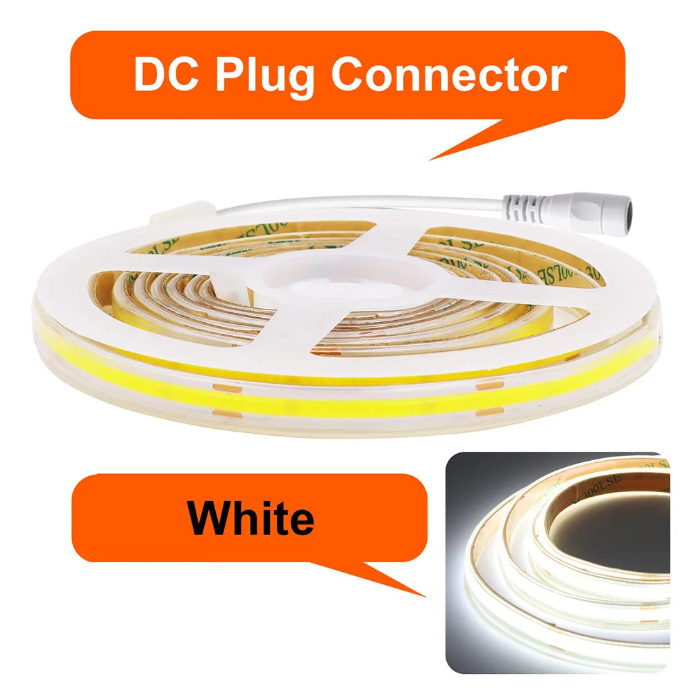 12V 24V Waterproof COB LED Strip Light 3000K 4000K 6000K IP67 Flexible Led Tape 480LEDs/m 5m 10m 20m 0.5m 1m 2m Linear Lighting