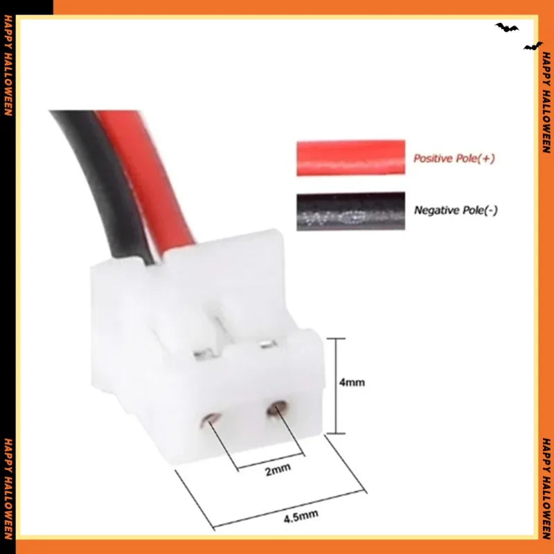2.0-4.0AH 103450 Polymer Lithium Rechargeable Battery JST PH 2.0mm 2pin Plug for Camera GPS Navigator MP5 Bluetooth Headset