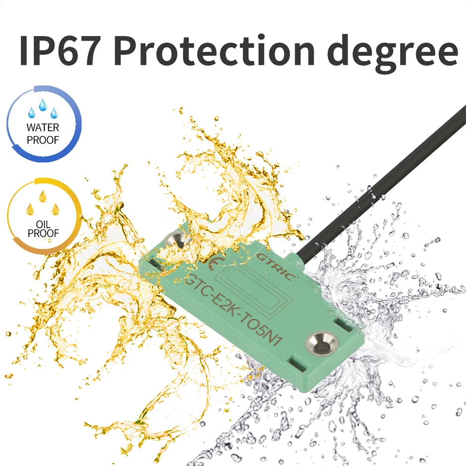 GTRIC Capacitive Proximity Sensor Square Matrix Switch CBN5-F46-E0/1/2/3 12-24V DC 3-wire NPN PNP NO/NC Sensing Distance 5mm