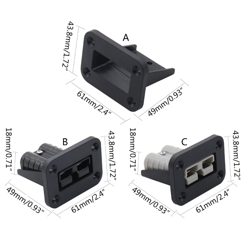 Flush Mount for Andersons Plug 50 Amp Connector Plug Flush Mount Recessed Plate