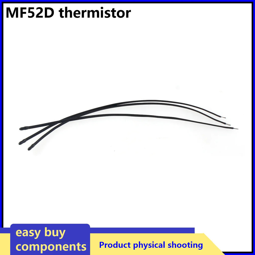 10PCS NTC Thermistor Thermal Resistor MF52B MF52D 10K 100K Probe strap wire B3950 B3435 1% 10CM Temperature control sensor